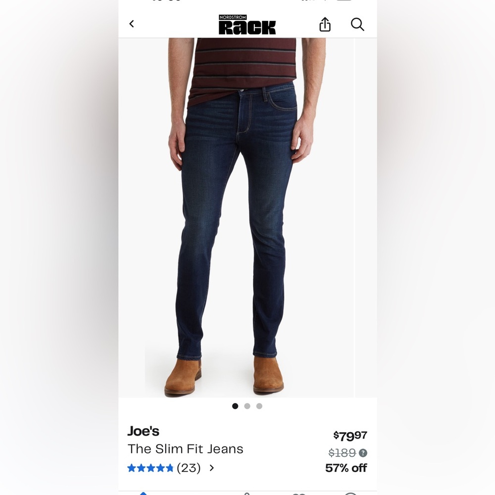 Joes jeans size 34 inseam 33 inches